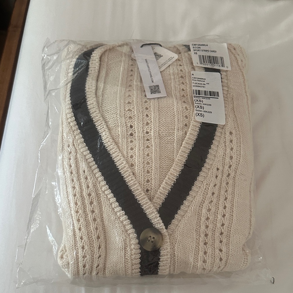 Sanctuary Sport Stripe Cardi in Eco Natural XS - Picture 6 of 8